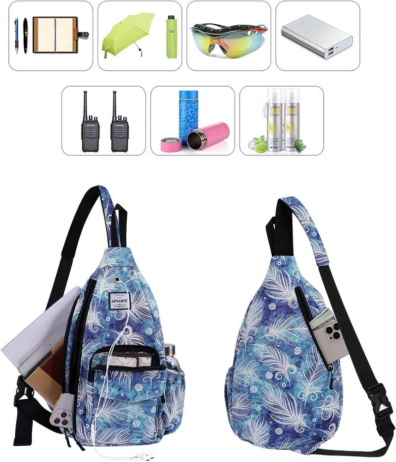 HAWEE Backpack Sling for Women Anti-Water Crossbody Bag Inclined Adjustable Pack | Casual, Adjustable Strap, Water Repellent, for Travel/Sport - Image 4